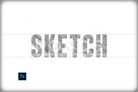 173 sketch text effect Design Photoshop Layer Style PSD Template