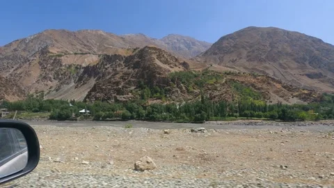 175 Afganistan villages near Panj river on Tajikistan Border occupied by Tal Stock Footage