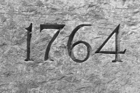 1764 Numbers Granite Foto stock