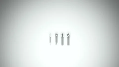 1782 3D title animation with shadows on a white background Vídeo Stock 296749594