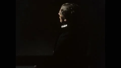 1790s: Man speaks on stage. Stock-Footage 233217962