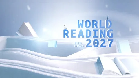 17T World Book Day Title with Flowing Paper Waves After Effects素材
