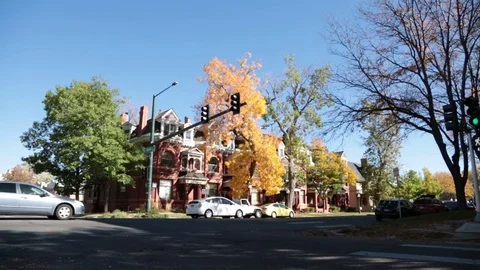 17th and Ogden intersection Stock Footage 79900643