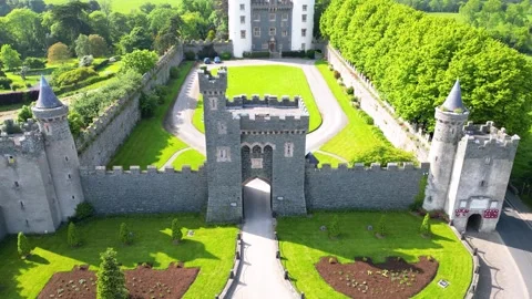 17th Century gatehouse at Killyleagh Castle, Killyleagh, Northern Ireland Stock Footage 246590348