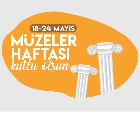 18-24 may museums week Turkish: 18 24 mayis muzeler haftasi Stock Illustration