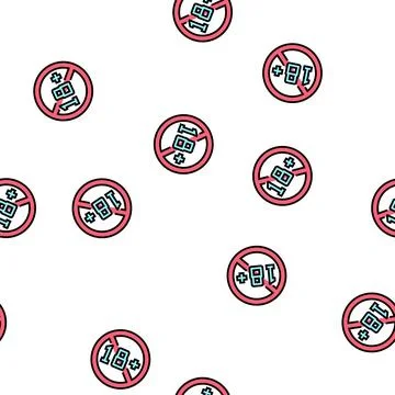 18 age restriction vector seamless pattern Stock Illustration