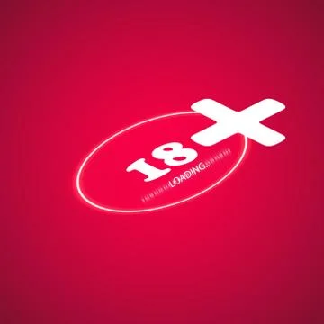 18 age warning stamp with progress loading bar with lighting Stock Illustration