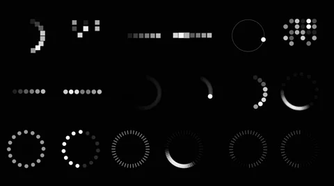 18 Animated Loopable Loading Design Symbols Package Stock-Footage 67349281