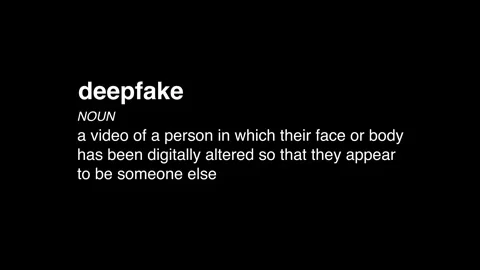 18 deepfake simple word definition animation black background Stock Footage 273545659