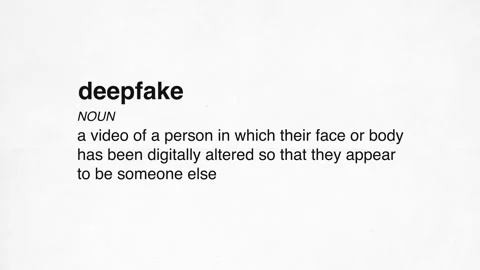 18 deepfake simple word definition animation white background Stock Footage 273545885