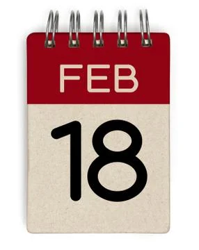 18 feb calendar Stock Illustration