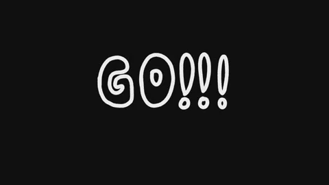 18. Go!!! Text in Motion Scribble Style Hand Drawn Animation in Black and Wh Stock Footage 309656436