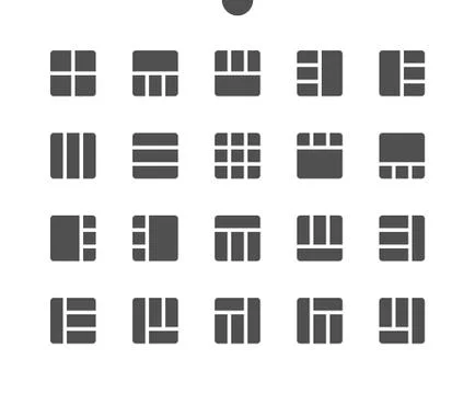 18 Layout v2 UI Pixel Perfect Well-crafted Vector Solid Icons Stock Illustration