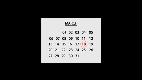 18 March Calendar Date Animated. 18 march Calendar icon. Video stock 301770864