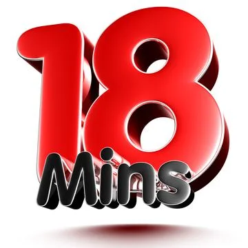 18 mins isolated on white background illustration 3D rendering with clipping  Stock Illustration