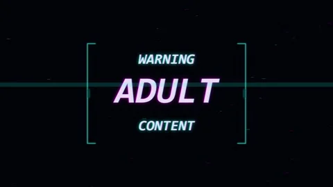 18+ Not Allowed Sign digital warning message for adult content with neon glit Stock Footage 345372893