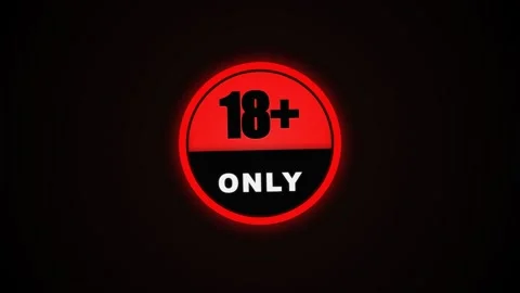 18 Only Sign on Black Background Age Restriction Warning Stock Footage 336617848