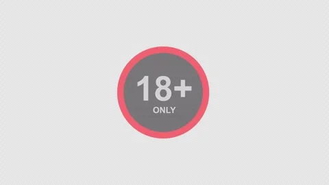 18+ Only Warning Badge Flashing Animation Stock Footage 320663520