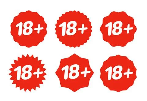 18 plus adult only vector sign icon. 18 plus symbol warning badge circle logo イラスト素材