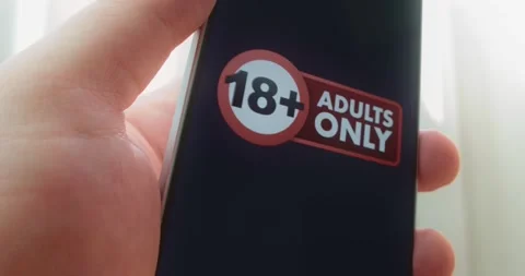 18 plus Adults Only warning sign, presentation Stock Footage 313443009