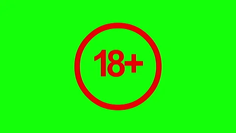 18 Plus Age Restriction Animation on Green Screen 库存影片 334356721