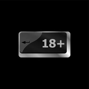 18 plus button on computer keyboard keys 스톡 일러스트