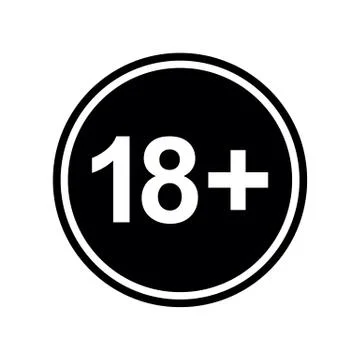 18 plus icon. black vector 18 plus sign Stock Illustration