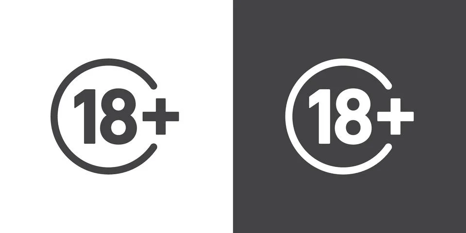 18 Plus icon Stock Illustration