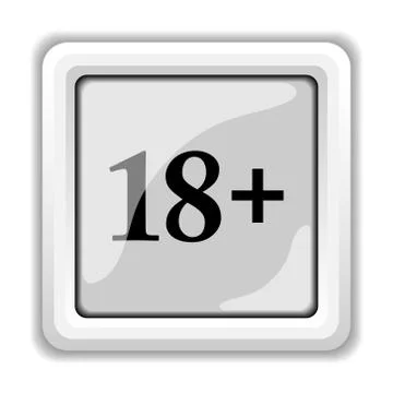 18 plus icon. internet button on white background.. Illustrazione stock