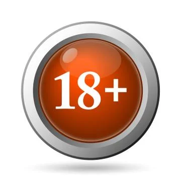 18 plus icon. internet button on white background.. 스톡 일러스트