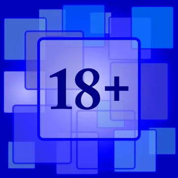 18 plus icon. Internet button on abstract background.. Stock Illustration