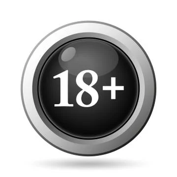 18 plus icon. Internet button on white background.. 스톡 일러스트