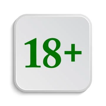 18 plus icon. Internet button on white background.. Stock Illustration