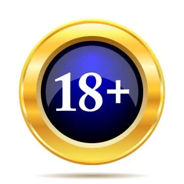 18 plus icon. Internet button on white background.. Stock-Illustration