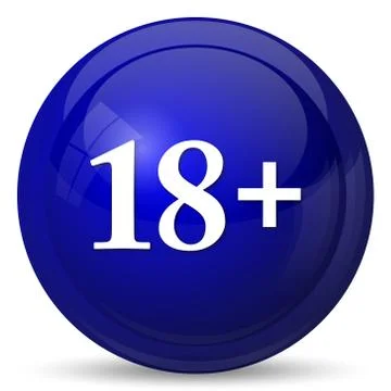 18 plus icon. Internet button on white background.. Stock-Illustration