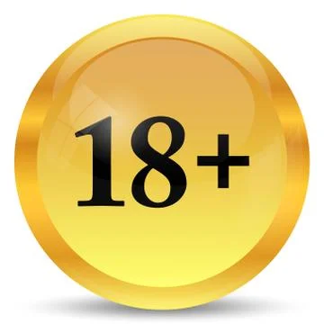 18 plus icon. Internet button on white background.. Stock Illustration