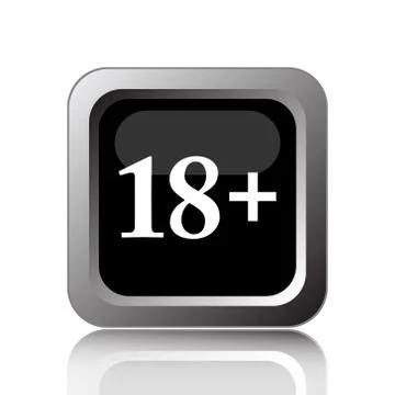 18 plus icon. Internet button on white background.. Stock-Illustration