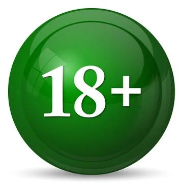 18 plus icon. Internet button on white background.. Stock-Illustration