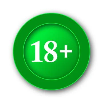 18 plus icon. Internet button on white background.. Stock Illustration