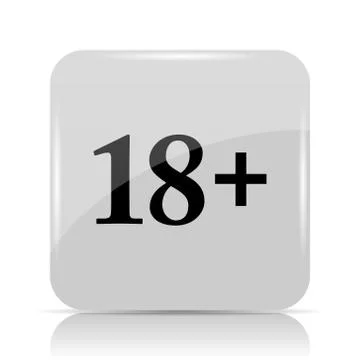 18 plus icon. Internet button on white background.. 스톡 일러스트