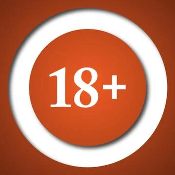 18 plus icon. Internet button on white background. . 스톡 일러스트
