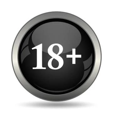 18 plus icon. Internet button on white background. . 스톡 일러스트