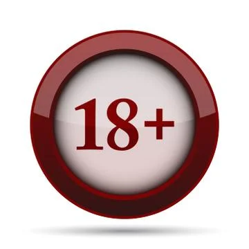 18 plus icon. Internet button on white background. . Stock-Illustration