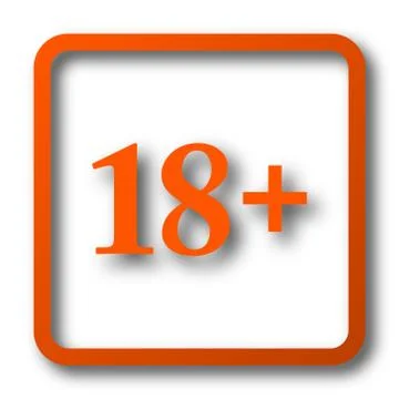 18 plus icon. Internet button on white background.. Stock Illustration