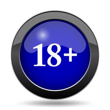 18 plus icon. Internet button on white background.. 스톡 일러스트