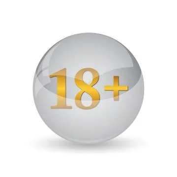 18 plus icon. Internet button on white background. . 스톡 일러스트