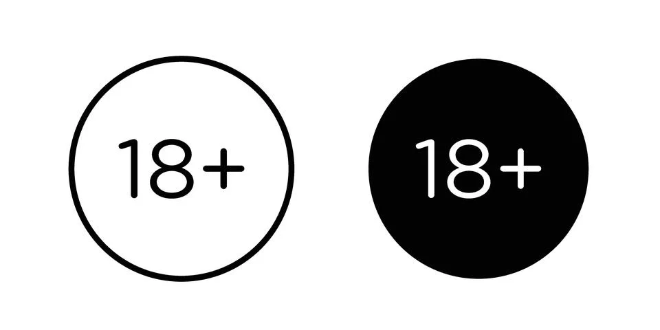 18 Plus icon modern style vectors set Ilustração Stock