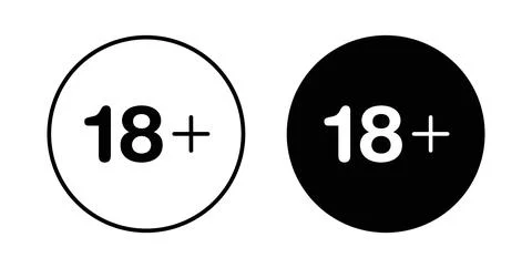 18 Plus icon vector art Illustrations Ilustração Stock