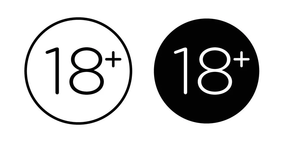 18 Plus icon vector, illustration icon set Ilustração Stock