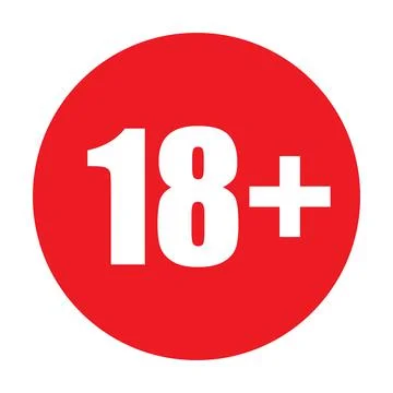 18 plus icon vector under eighteen years prohibition sign, adults only for yo Stock Illustration